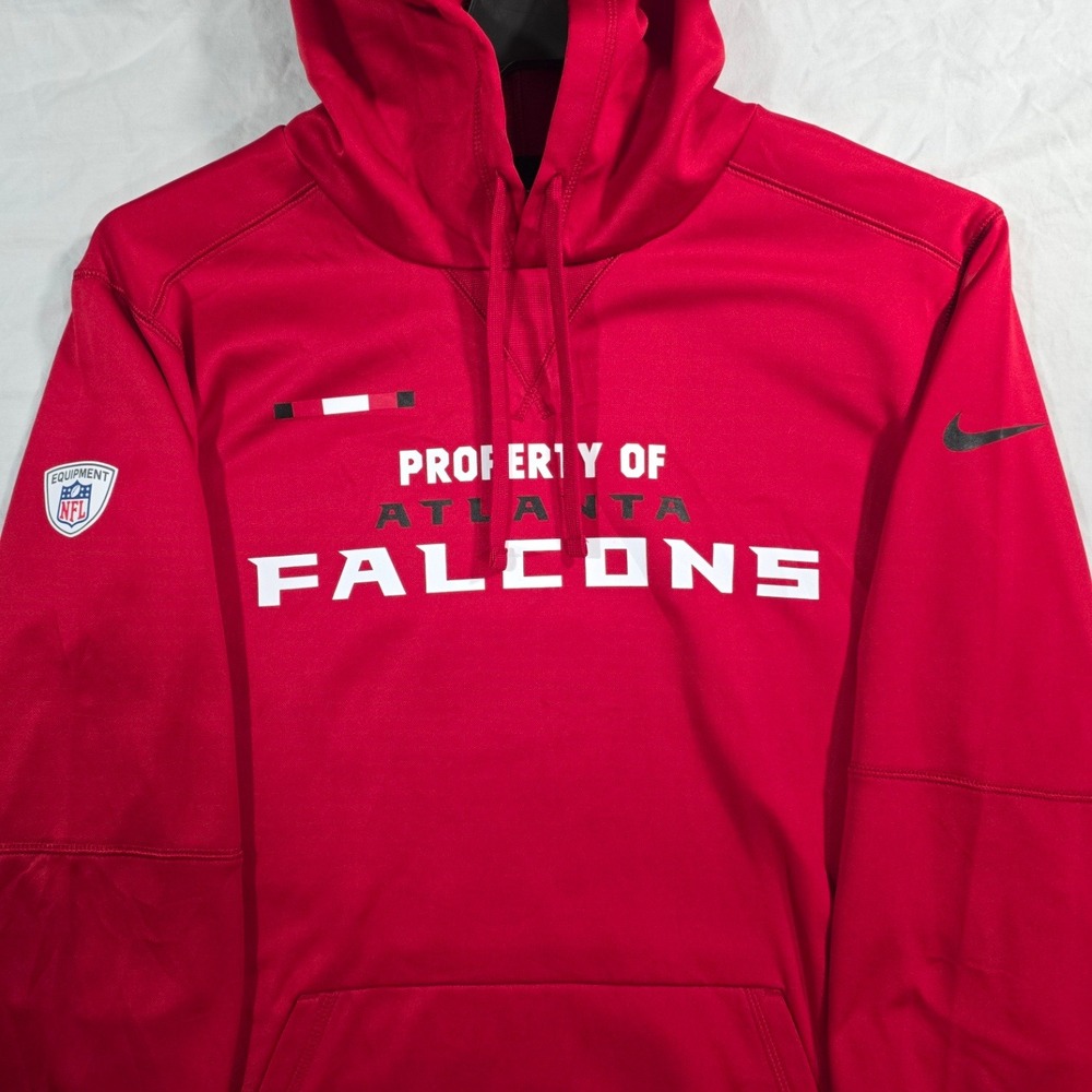 Nike Atlanta Falcons NFL Training Hoodie M Red Dri-FIT Pullover 837703-687